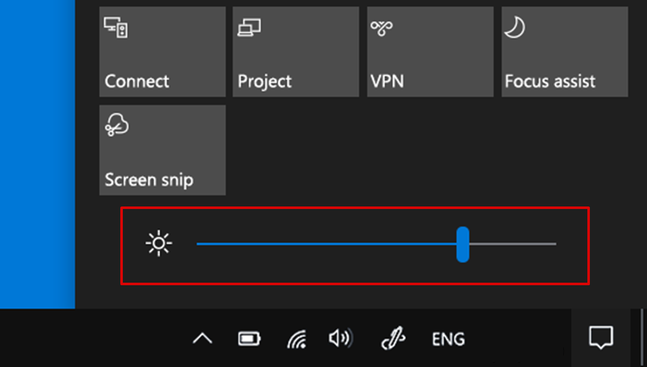 brightness slider windows 10